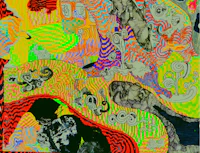 a psychedelic painting with a lot of colors