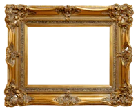 an ornate gold frame on a black background